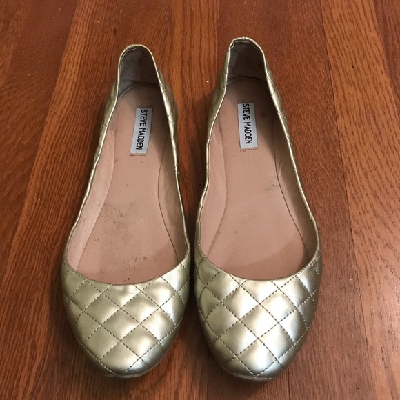 Steve Madden Shoes - Steve Madden Gold Kwiltt Flats